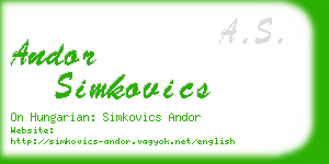 andor simkovics business card